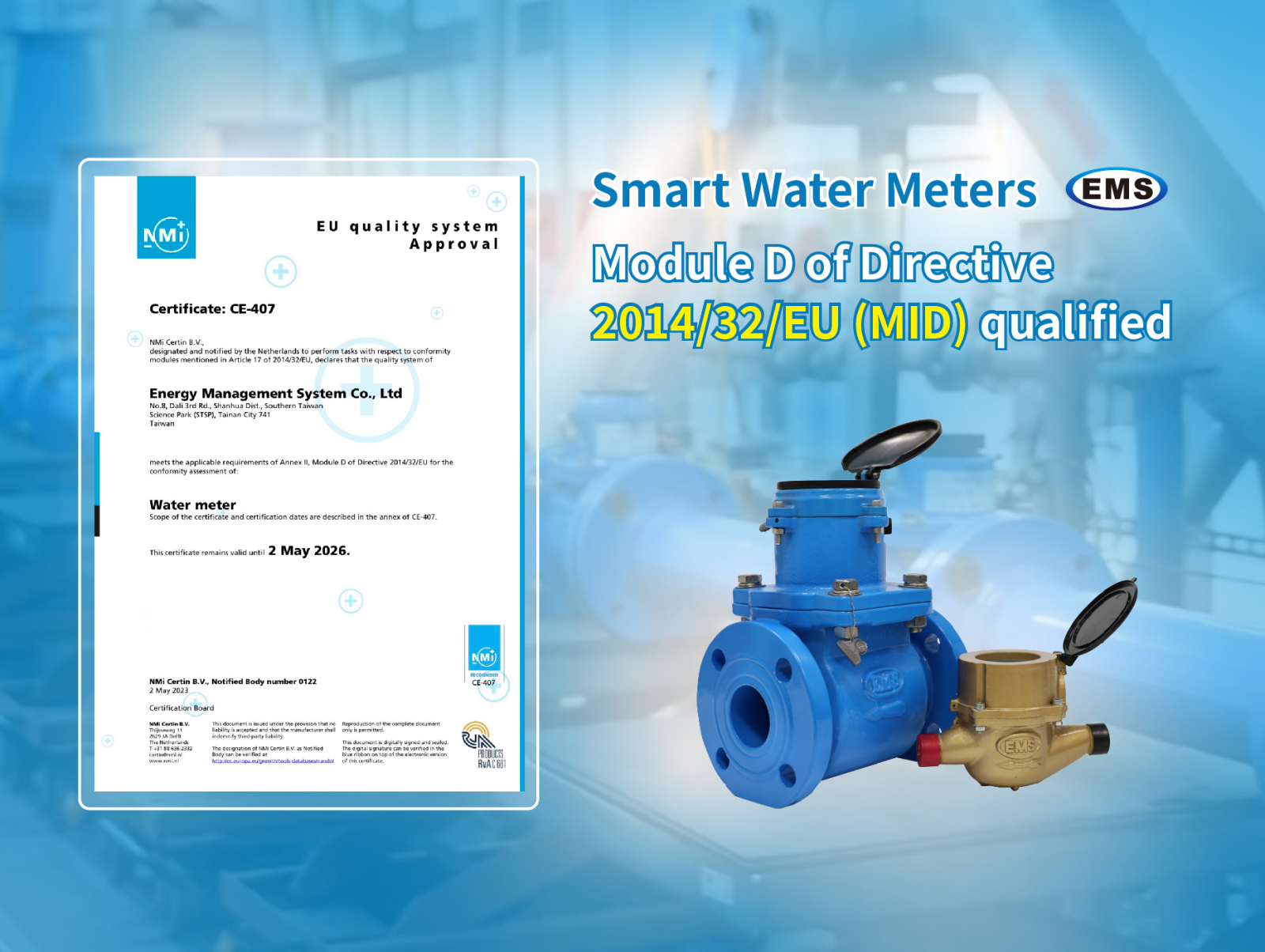 smart water meter, MID approval flow meter, MID approval water meter